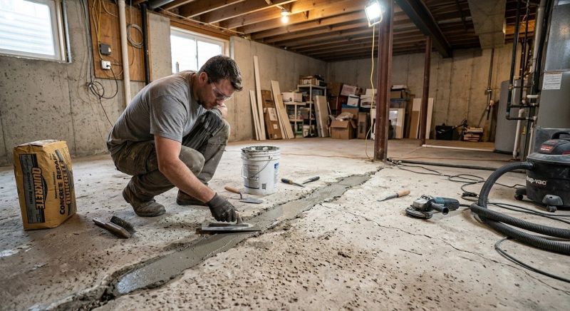 Cracked Basement Floor Repair in North Port, FL